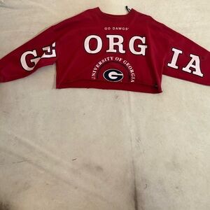 Red Georgia Cropped Sweatshirt